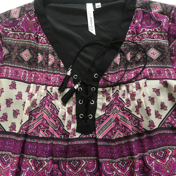 NWOT Tassel tie long sleeves dress - Picture 6 of 7